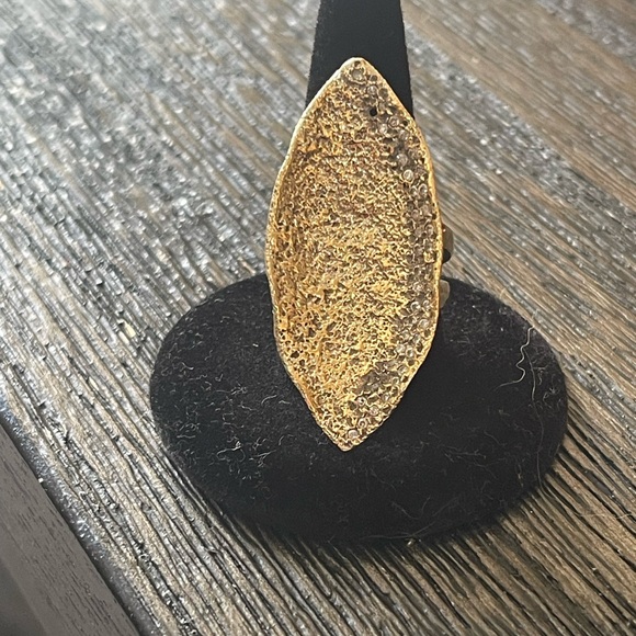 Vintage Unknown Jewelry - Textured Gold Statement Ring